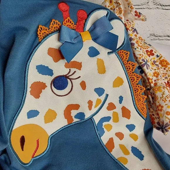 'RARE EDITIONS' TOP & PANTS GIRAFFE OUTFIT 2-PIECE SET